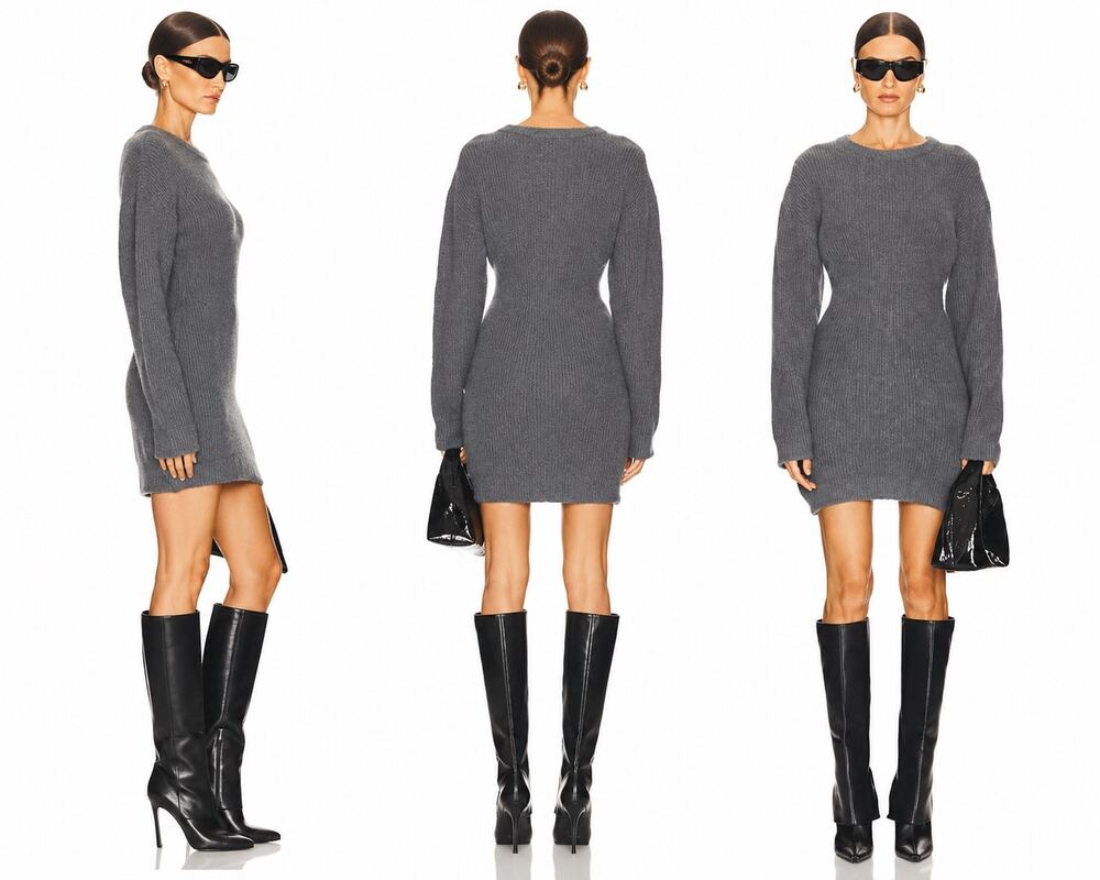 EB Denim Mercer Knit Mini Dress Bronx Grey Knit XS